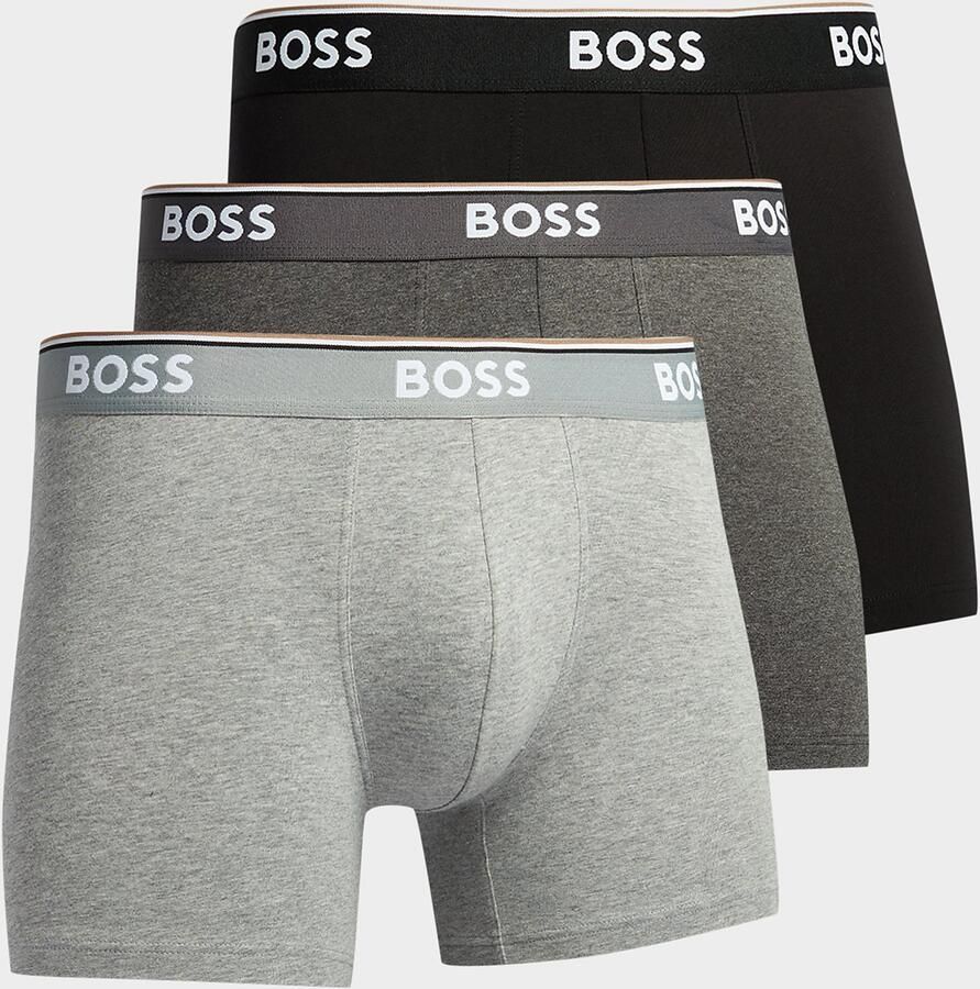 BOSS Lange boxershort BRIEF 3 PACK met in kleur bijpassende weefband (3 stuks)