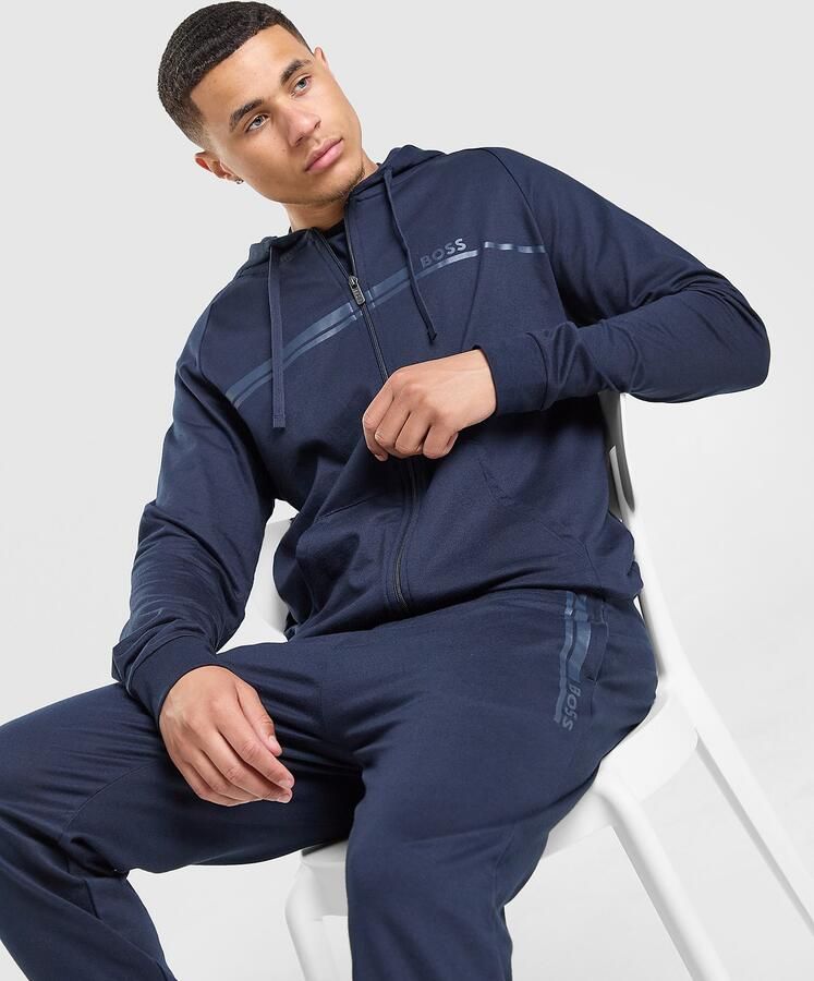 Boss Authentic Full Zip Hoodie Blauw- Heren Blauw