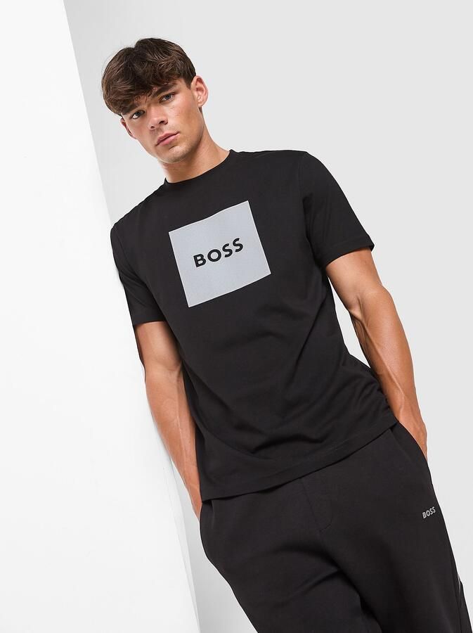 Boss Box Logo T-Shirt Zwart- Heren Zwart
