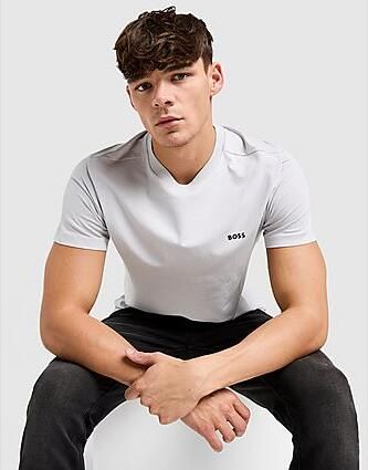 BOSS GREEN Shirt met ronde hals Thee met gegomd contrast-logo