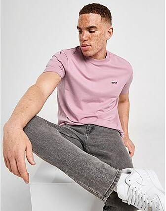 BOSS GREEN Shirt met ronde hals Thee met gegomd contrast-logo