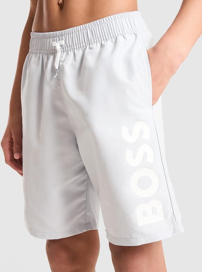 Boss Large Logo Swim Shorts Junior Blauw Kind Blauw