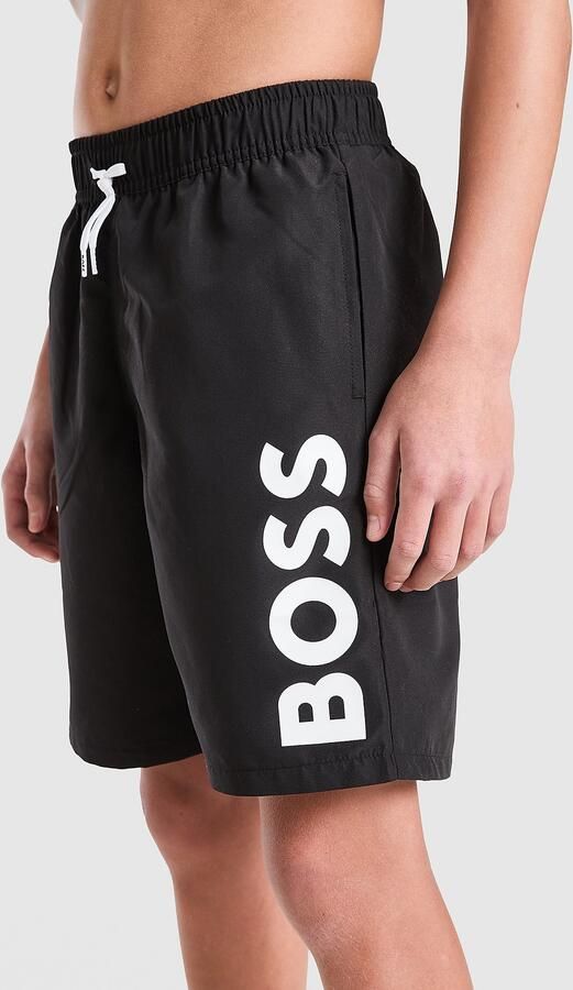 Boss Large Logo Swim Shorts Junior Zwart Kind Zwart