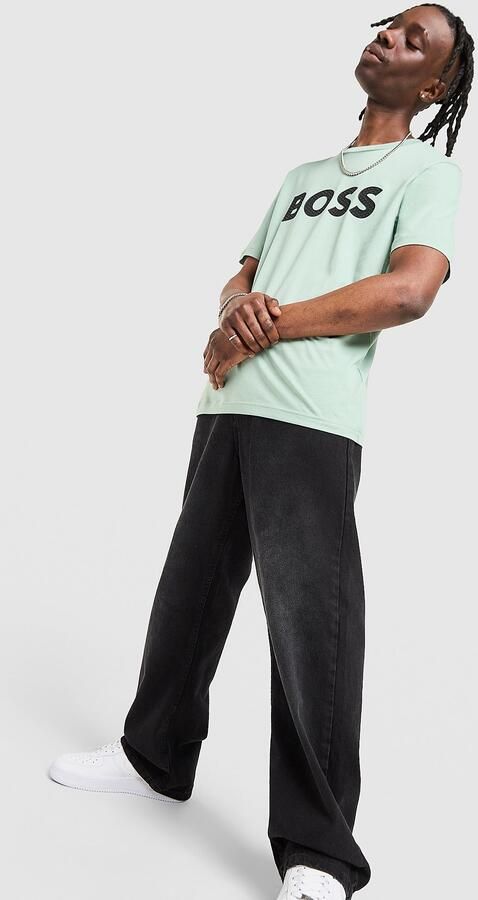 Boss Large Logo T-Shirt Groen- Heren Groen