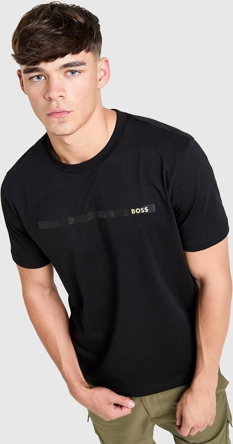Boss Linear Logo T-Shirt Zwart- Heren Zwart