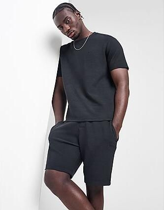 Boss Ottoman Ribbed Shorts Black- Heren Black
