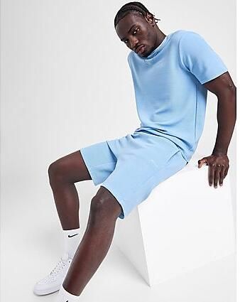 Boss Ottoman Ribbed Shorts Blue- Heren Blue