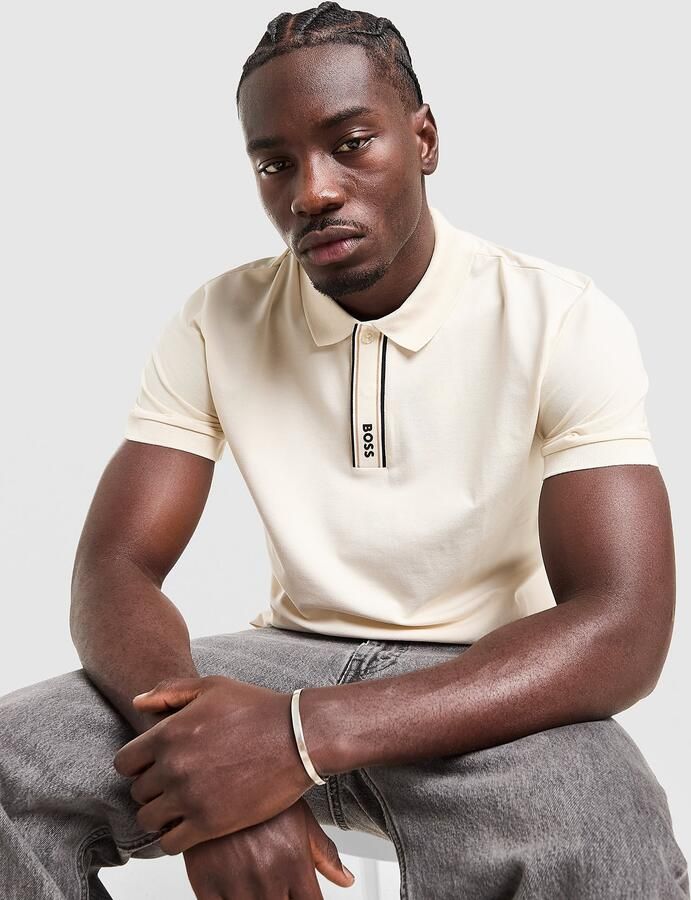 Boss Paddy Placket Polo Shirt Wit- Heren Wit