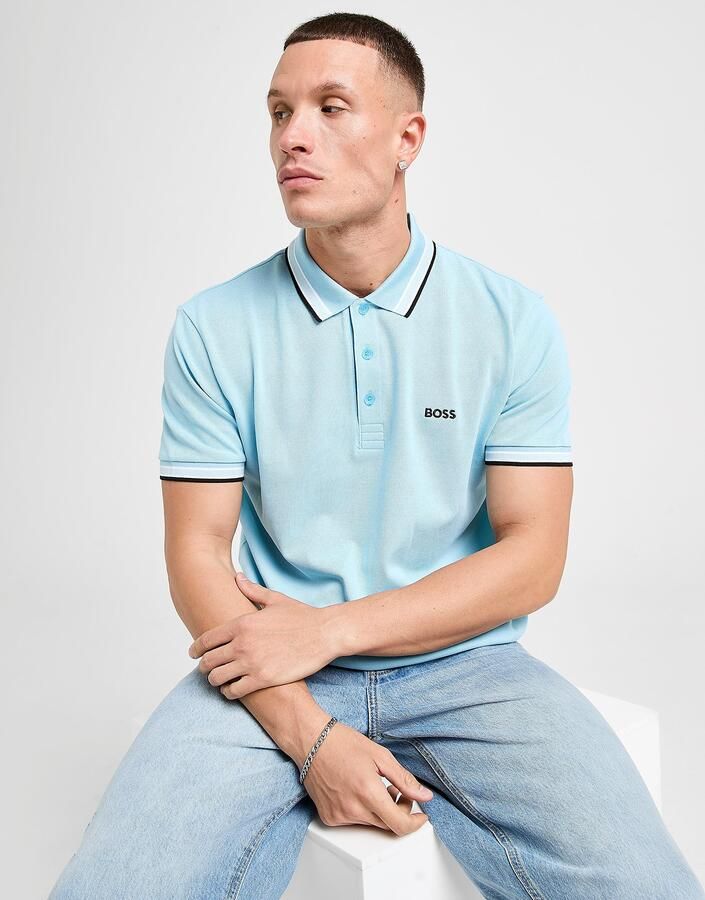 BOSS GREEN Poloshirt PADDY met contrasterende strepen aan de kraag