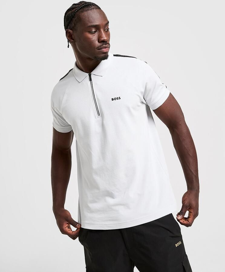 Boss Philix Zip Polo Shirt Grijs- Heren Grijs