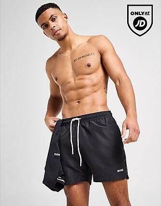 Boss Repeat Tape Swim Shorts Black- Heren Black