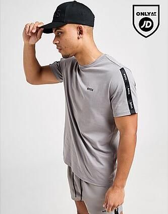Boss Repeat Tape T-Shirt Grey- Heren Grey
