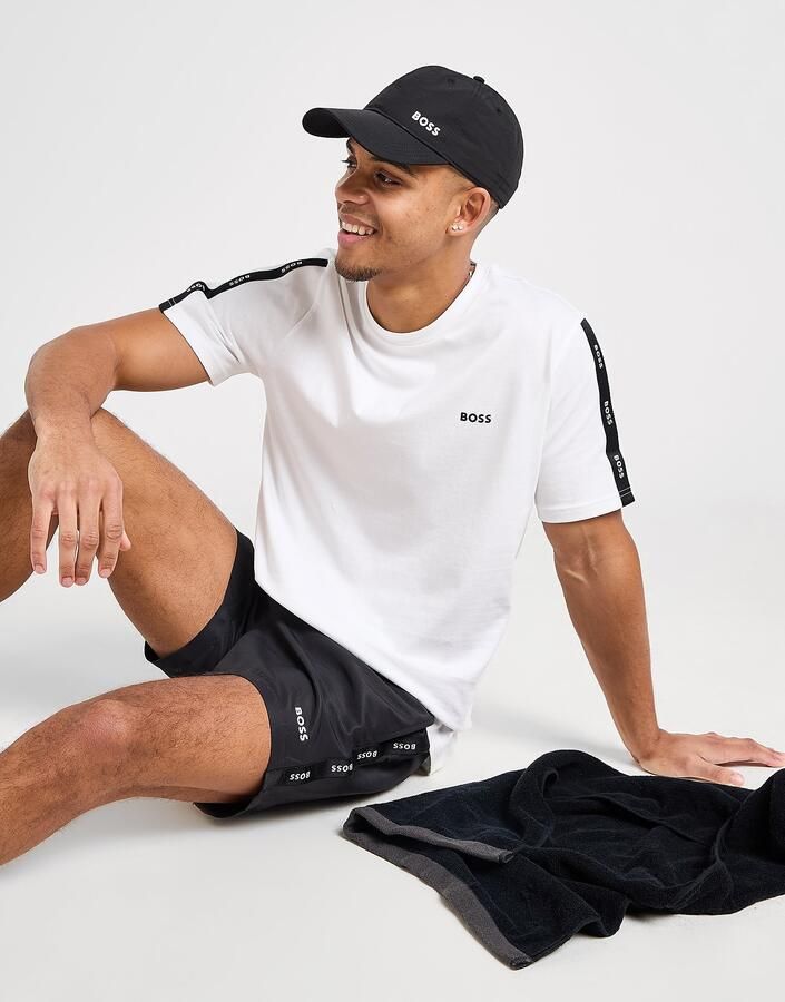 Boss Repeat Tape T-Shirt Wit- Heren Wit