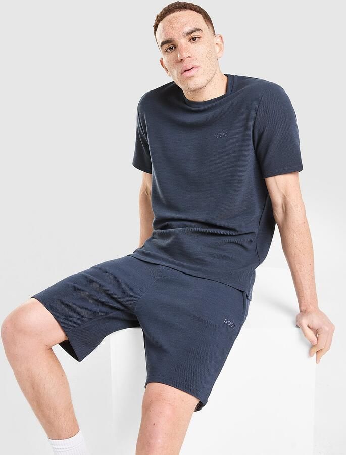 Boss Ribbed Shorts Blauw- Heren Blauw
