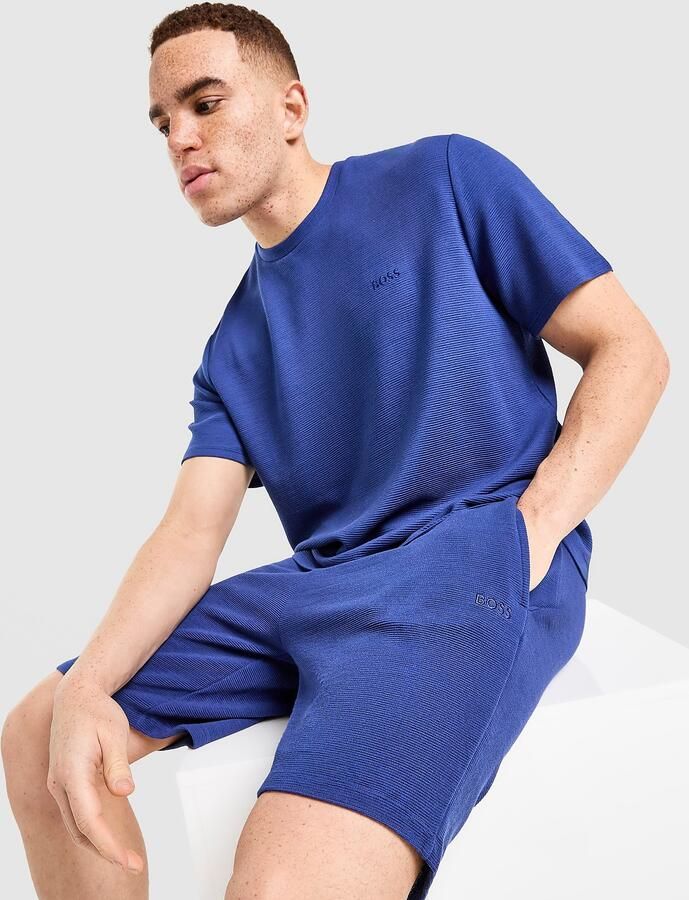 Boss Ribbed Shorts Blauw- Heren Blauw