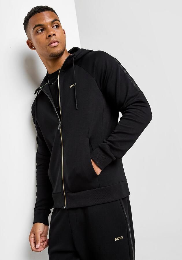Boss Saggy Full Zip Hoodie Zwart- Heren Zwart