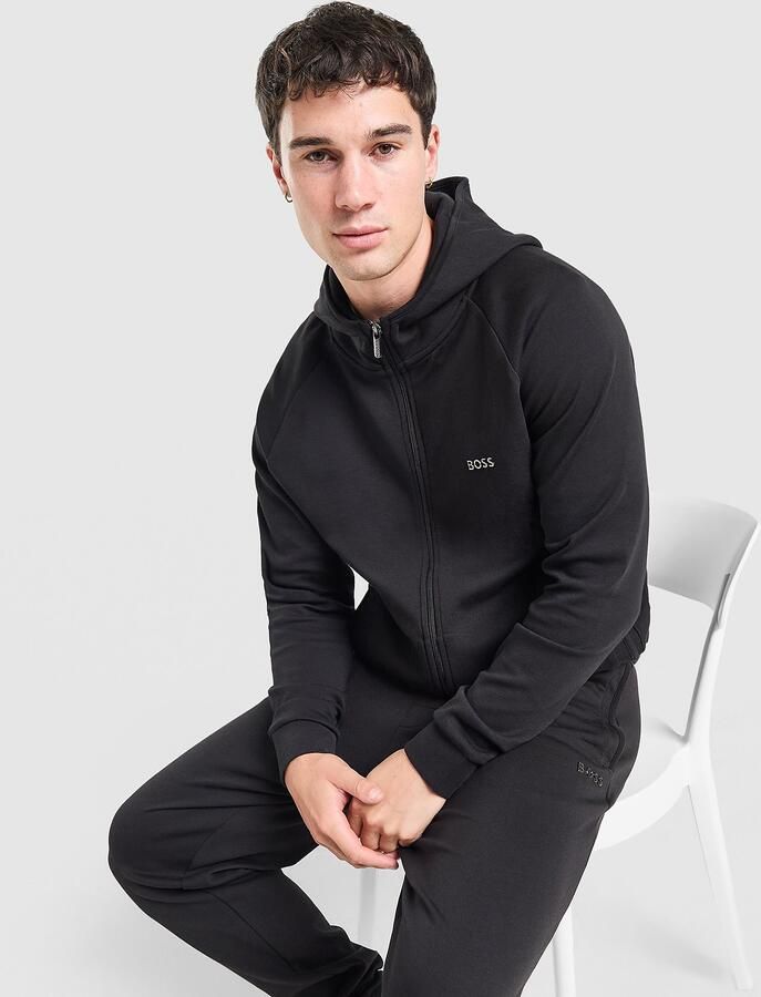 Boss Sense Full Zip Hoodie Zwart- Heren Zwart