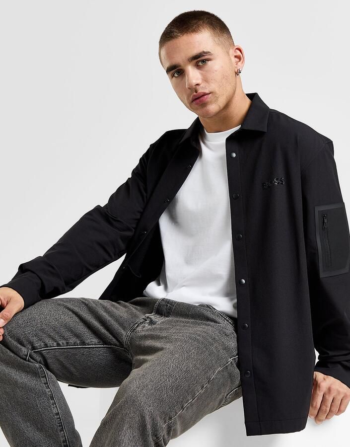 Boss Sleeve Pocket Overshirt Zwart- Heren Zwart