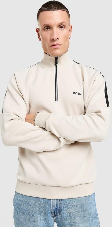 Boss Tape 1 2 Zip Sweatshirt Beige- Heren Beige