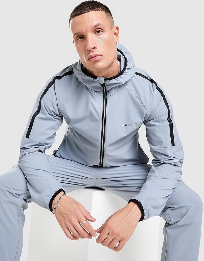 Boss Tape Woven Hoodie Grijs- Heren Grijs