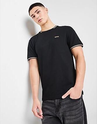 Boss Zwart Stretch Katoenen T-Shirt Black Heren - Foto 2