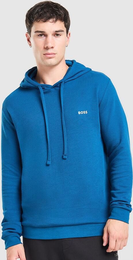 Boss Waffle Overhead Hoodie Blauw- Heren Blauw