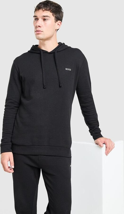 Boss Waffle Overhead Hoodie Zwart- Heren Zwart