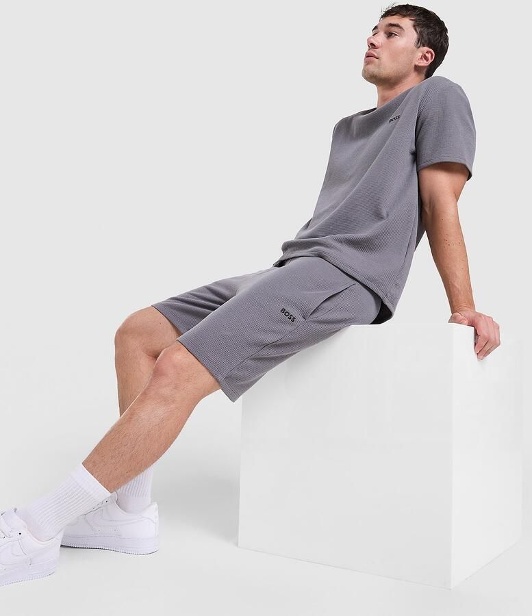 Boss Regular fit sweatshorts van katoenmix model 'WAFFLE'