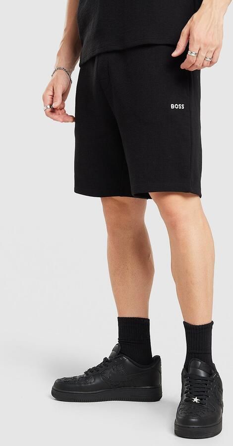 Boss Waffle Shorts Zwart- Heren Zwart