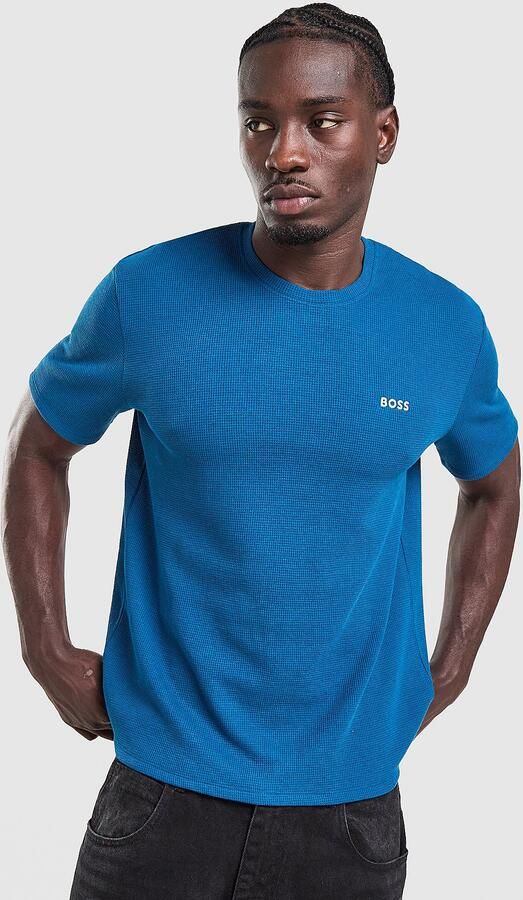 Boss Waffle T-Shirt Blauw- Heren Blauw