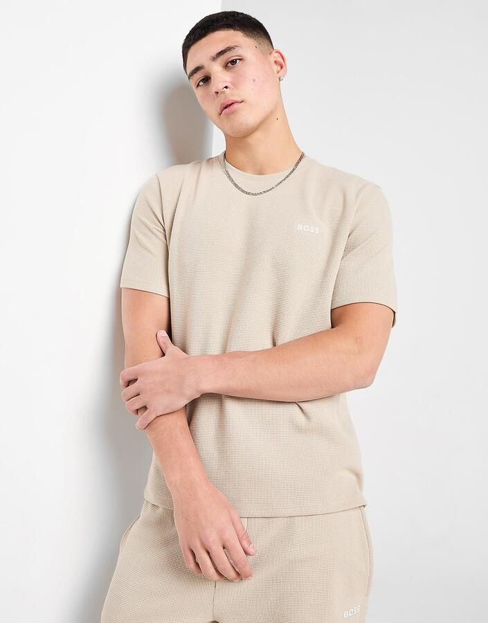 Boss Waffle T-Shirt Bruin- Heren Bruin - Foto 2