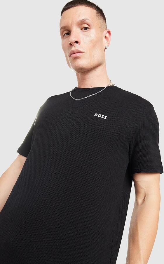 Boss Waffle T-Shirt Zwart- Heren Zwart