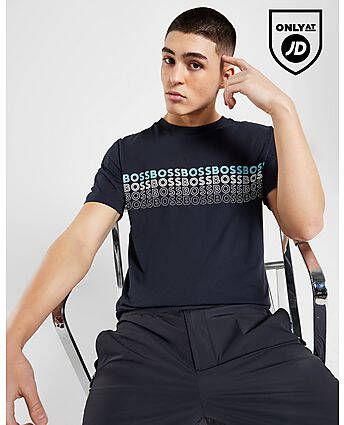 Boss Repeat Logo T-Shirt Navy- Heren