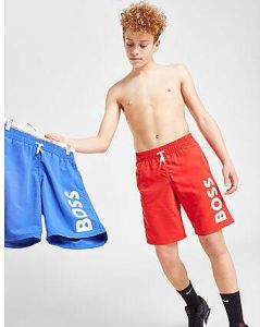 Boss Side Print Swim Shorts Junior Red