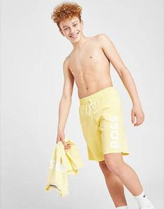 Boss Side Print Swim Shorts Junior Yellow