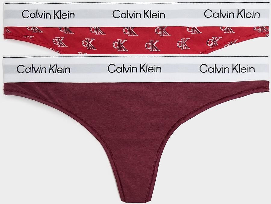 Calvin Klein 2-Pack Thong Rood- Dames Rood