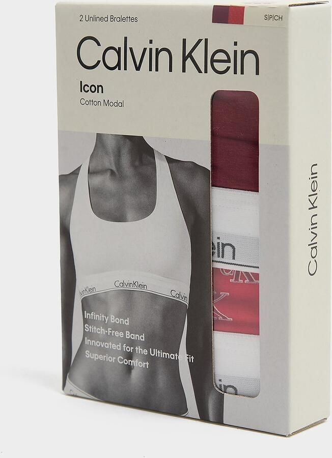 Calvin Klein 2-Pack Unlined Bralette Rood- Dames Rood