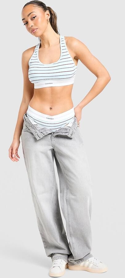 Calvin Klein Underwear Modern Cotton Stripe Bralette Blauw- Dames Blauw