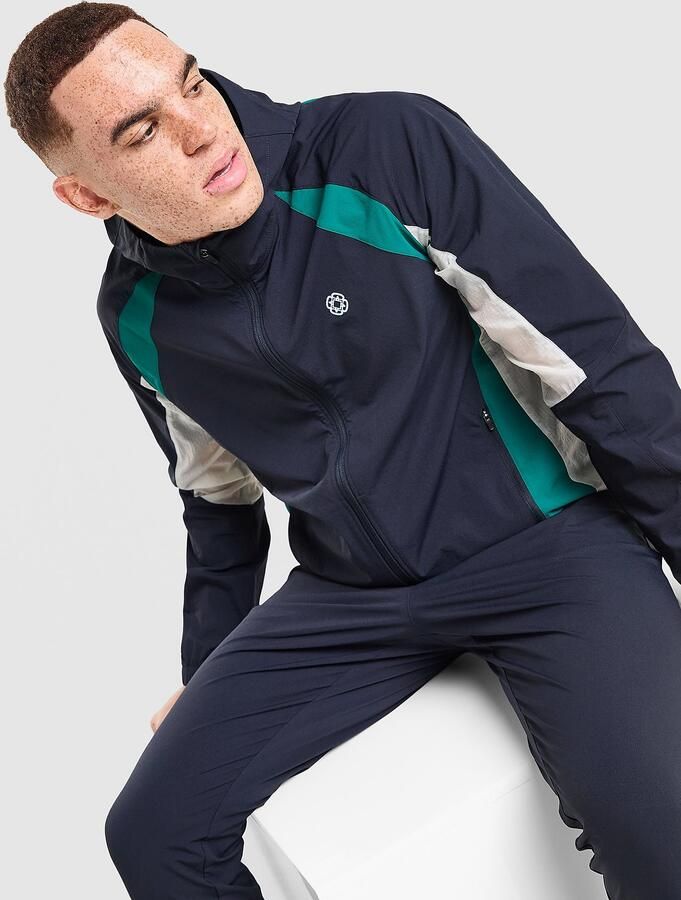 Canvas Athletic Tech Panel Windbreaker Jacket Blauw- Heren Blauw