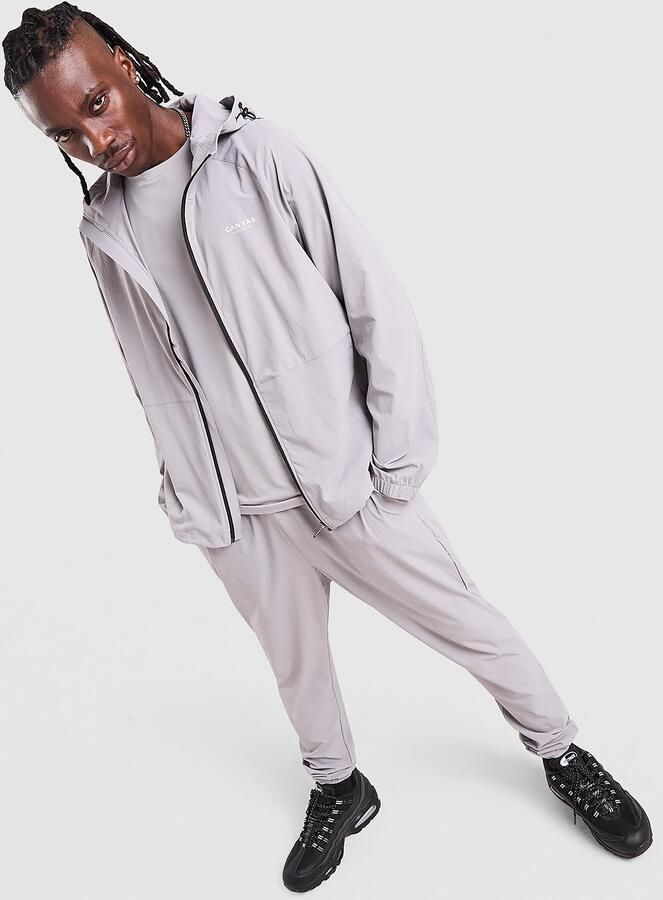 Canvas Athletic Track Windbreaker Jacket Grijs- Heren Grijs