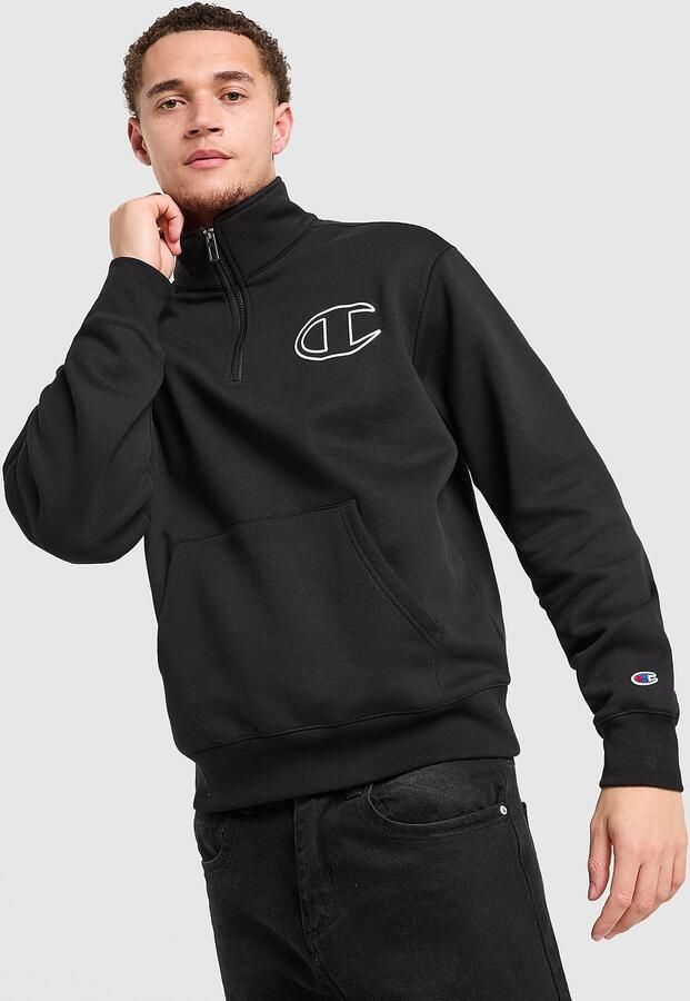 Champion 1 2 Zip Sweatshirt Zwart- Heren Zwart