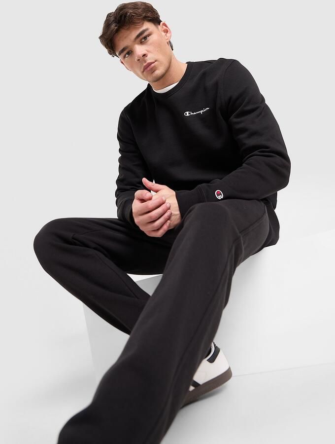 Champion Icon Fleece Crew Sweatshirt Zwart- Heren Zwart