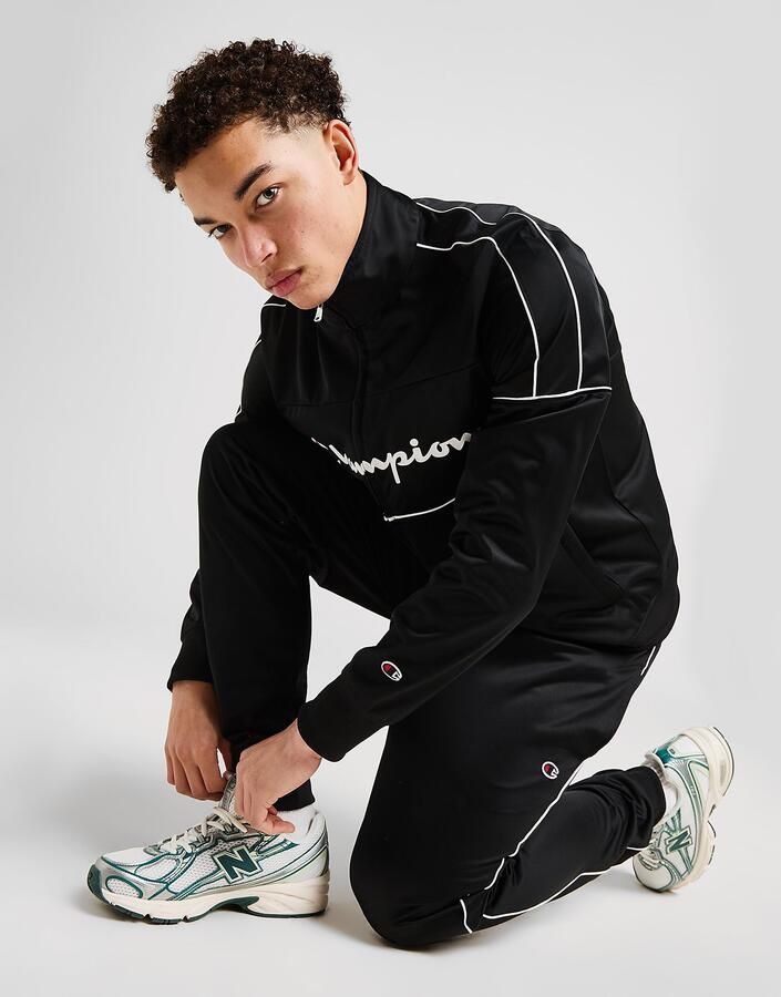 Champion Large Logo Tracksuit Zwart- Heren Zwart