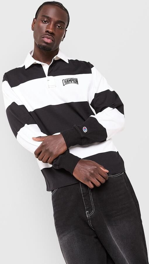 Champion State Of Play Long Sleeve Polo Shirt Zwart- Heren Zwart - Foto 3