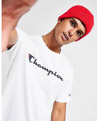 Champion Legacy Large Logo Core T-Shirt White- Heren