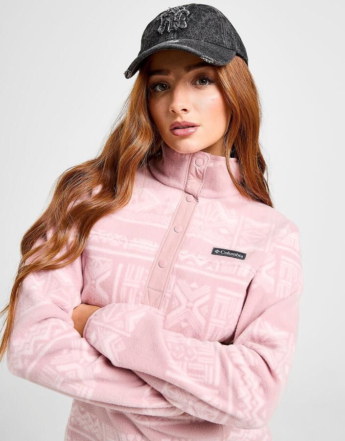 Columbia Benton Springs 1 2 Snap Print Fleece Roze- Dames Roze