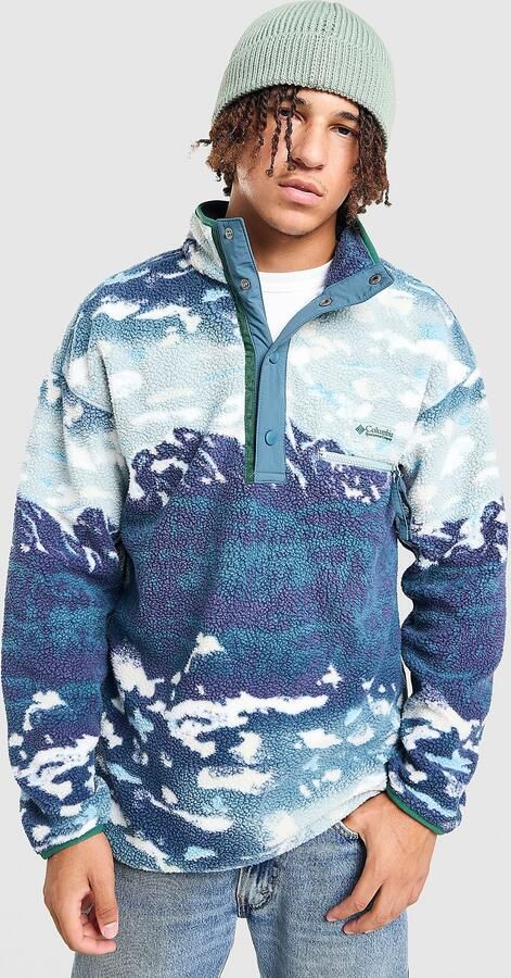 Columbia Helvetia All Over Print 1 2 Snap Fleece Blauw- Heren Blauw
