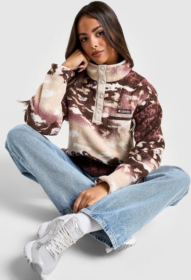 Columbia Helvetia Crop Print Fleece Bruin- Dames Bruin