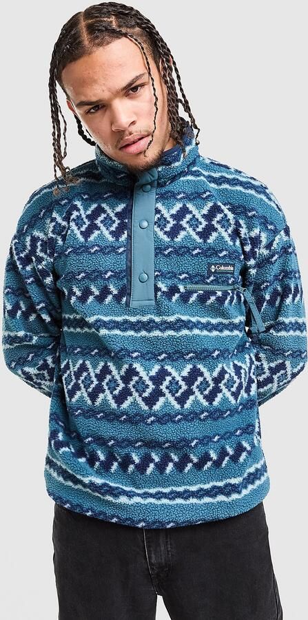 Columbia Helvetia Printed Fleece Blauw- Heren Blauw