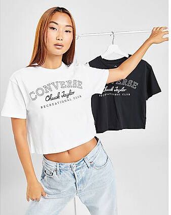 Converse Retro Chuck Crop T-Shirt White- Dames